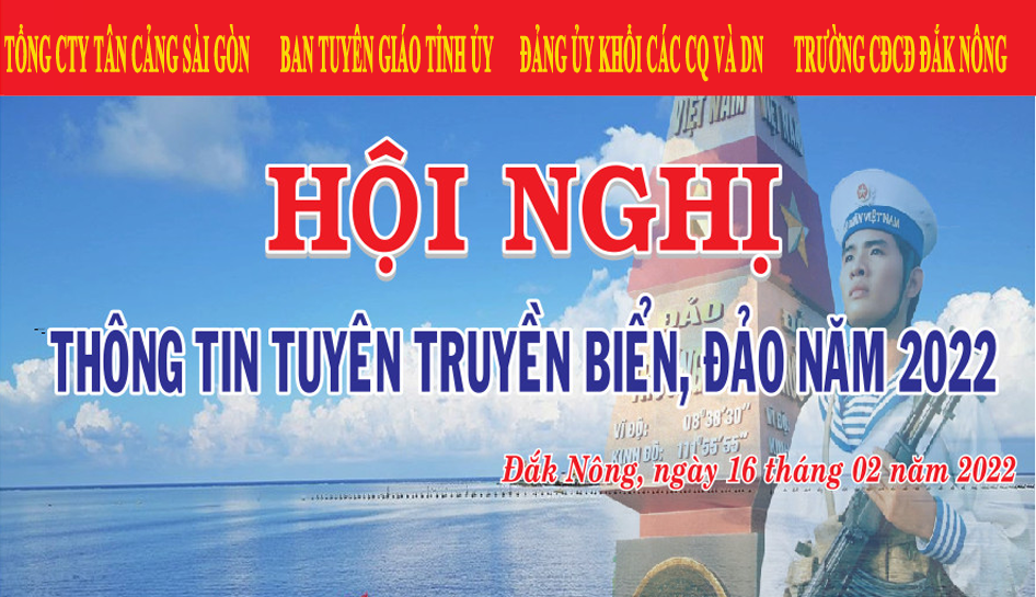 Thực hiện công văn số 766-CV/BTGTU ngày 09/02/2022 của Ban Tuyên giáo Tỉnh ủy về việc phối hợp triển khai các hoạt động trong chương trình sơ kết biển, đảo. Theo đó, Hội nghị thông tin tuyên truyền biển đảo năm 2022 diễn ra như sau: